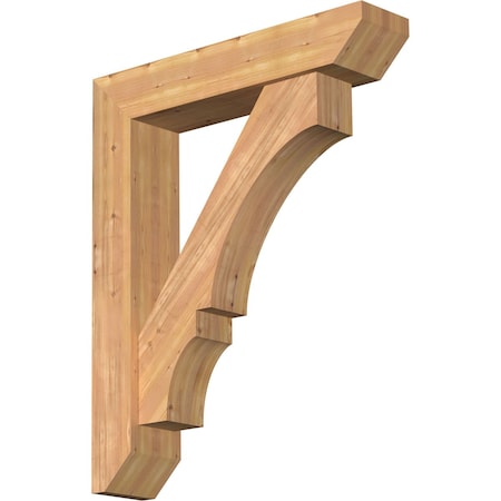Ekena Millwork Balboa Slat Smooth Bracket w/ Offset Brace, Western Red Cedar, 7 1/2"W x 36"D x 44"H BKT0806X36X44BOA06SWR